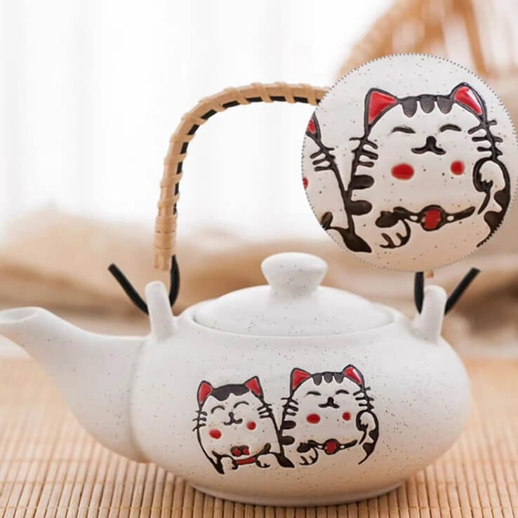 Mizu Neko - Teekanne mit 4 Tassen