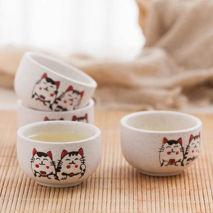 Mizu Neko - Teekanne mit 4 Tassen