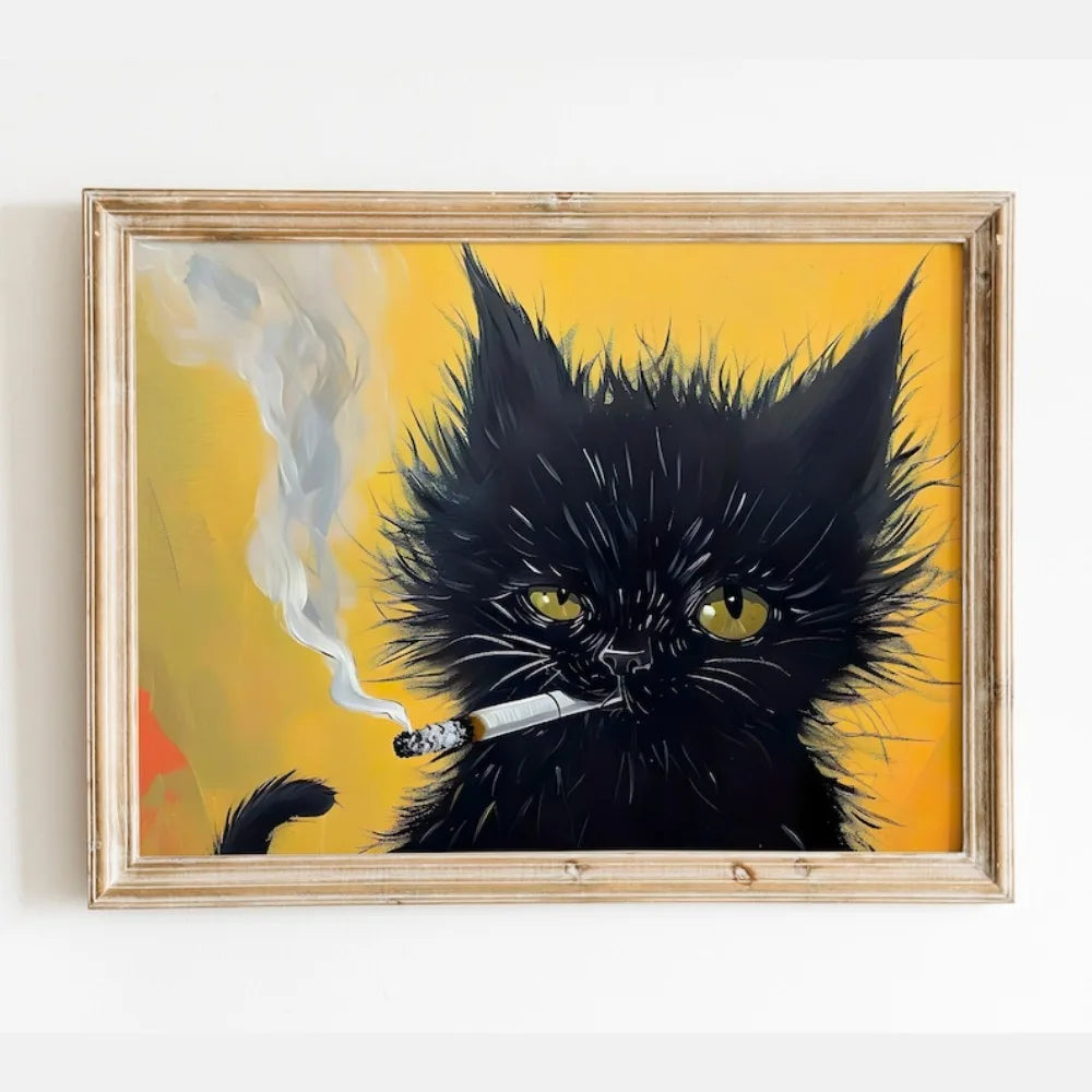 Urban Smoke Cat – Modernes Katzenportrait im Hangoverstyle