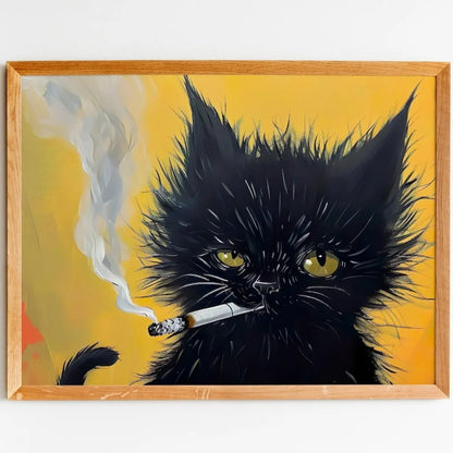 Urban Smoke Cat – Modernes Katzenportrait im Hangoverstyle